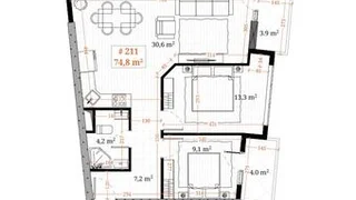 Bianca ﻿ – 3-room 74.8 м² (От застройщика)