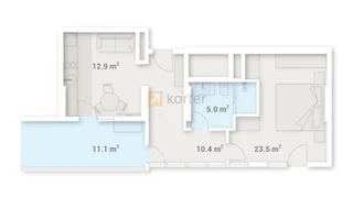 Marina Club – 2-room 49.1 м² (От застройщика)