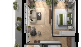 Queen's Residence – 2-room 45.0 м² (От застройщика)