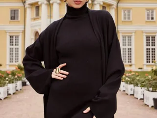 Тёплое платье миди + кардиган