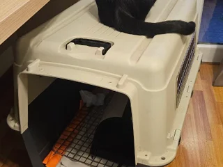 Клетка для животных с колёсами в отличном состоянии (дверь исправна, не пользовались ни разу