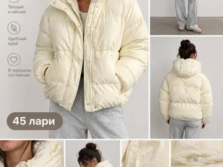 Пуховик Pull&Bear белый S