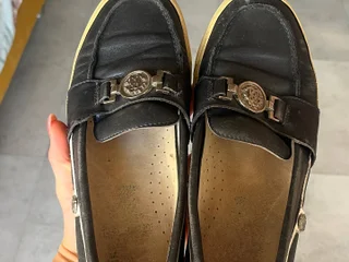 Синие брендовые лоферы Cavalli