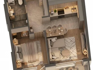 Silver Point: 2-комнатная, 48.0 м²