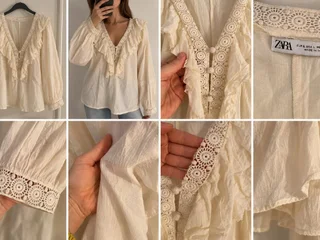 Блузка Zara с кружевом