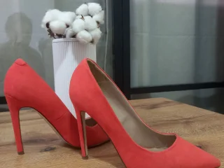 Туфли женские коралловые замшевые