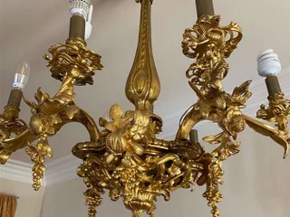 Бронзовая антикварная люстра