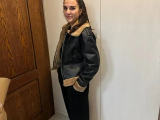 Дубленка черная Zara
