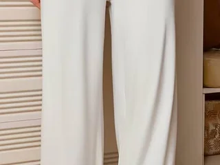 🤍 Белые брюки палаццо на резинке