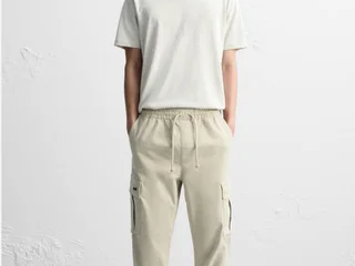 Zara - Молодежные брюки карго с эластичным поясом м карманами. Размер L.