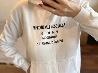 Белый свитшот на флисе