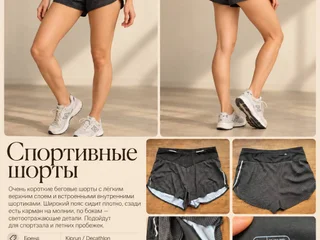 Спортивные шорты женские Decathlon, чёрные, со встроенными шортиками, карман на молнии сзади, светоотражающие элементы. Мало носились. Больше фото в личку.