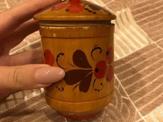 Старинная деревянная сахарница