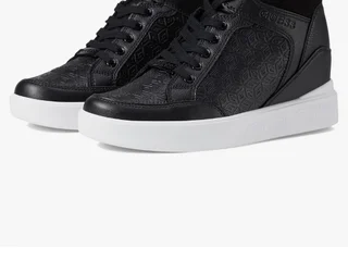 Кроссовки Guess Black High-Top Patterned Sneakers
