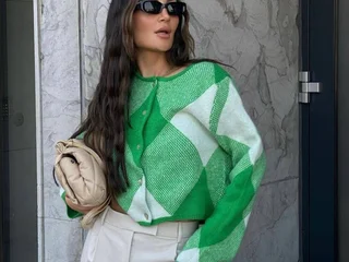 Кардиган Zara зеленый шерсть М