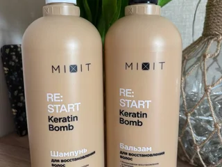 Набор для волос MIXIT Keratin Bomb шампунь и бальзам 1л