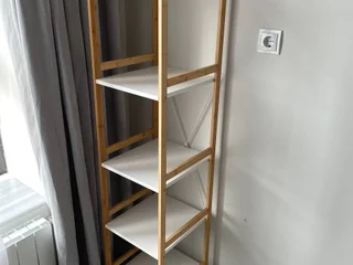 Стеллаж, Jysk Shelving unit BROBY 5s slim bamboo/white