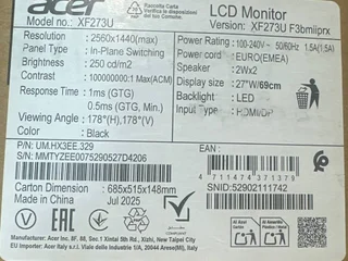 Монитор Acer XF273U