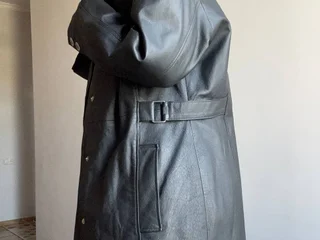 🖤 Черный кожаный плащ