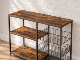 Стеллаж новый с металлическими корзинами