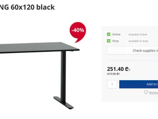 Письменный стол STAUNING 60х120 black