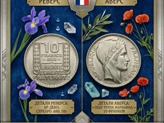 Французские 10 франков 1932 г