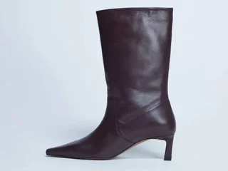 Topshop Tiggy бордовые кожаные сапоги
