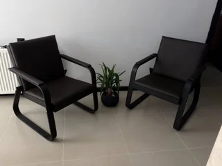 Мягкие кресла для офиса или дома, экокожа, 2 шт