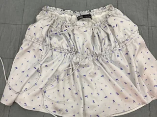 Юбка Zara голубая шелковая