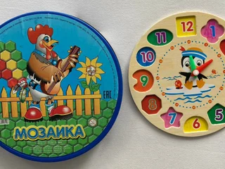 Деревянные часы с переводными стрелками