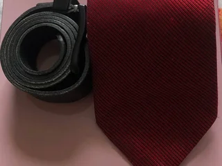 Галстук и ремень из натуральной кожи