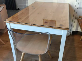 Стол IKEA массив дерева со стеклом