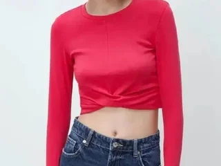 Лонгслив Zara укороченный