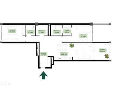 3 room Flat For Sale. Ortachala