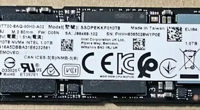 SSD Intel Pro 7600p Series 1TB M.2 NVMe