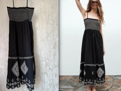 Платье Zara с цветочным принтом и поясом