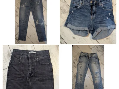 Джинсы с разрезом на колене Pull Bear