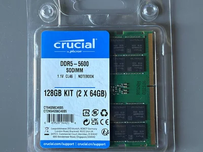 Crucial 128GB Kit (2X64GB) DDR5 RAM 5600MHz