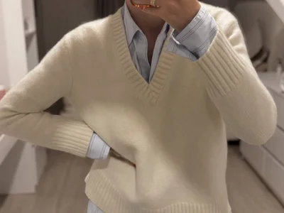 Кашемировый свитер ZARA M