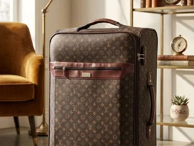 Стильный тканевый чемодан в стиле Louis Vuitton