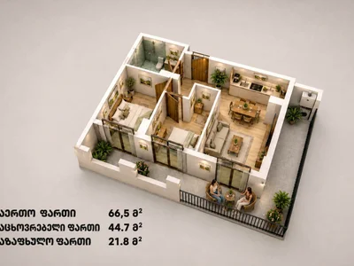 3-комнатная квартира продаётся. Варкетили