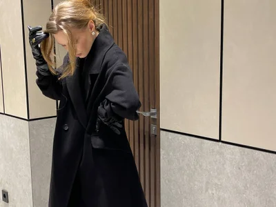 Пальто теплое длинное оверсайз Zara S-M