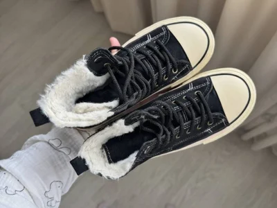 Теплые кеды в стиле Converse