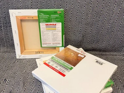 Холсты на подрамнике 4 шт 20х20 см