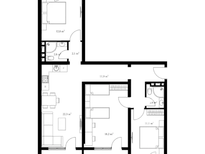 4-комнатная квартира. Исани