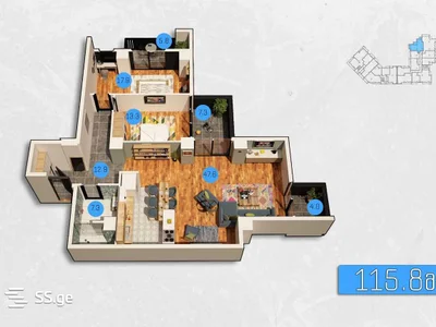 4 room Flat For Sale. Vake