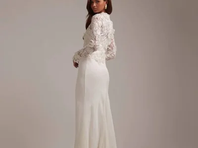 ASOS DESIGN Bridal свадебное макси-платье с вышивкой и шлейфом