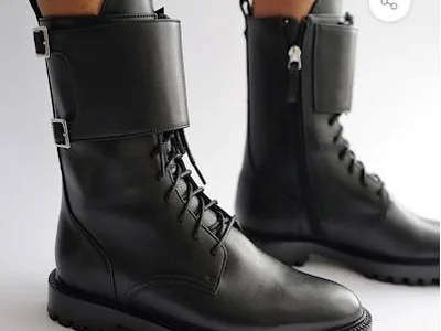 Ковбойские ботинки из натуральной кожи с натуральным мехом внутри