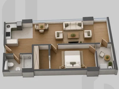 1-bedroom в Optima Residence, 64.96 м², $89000