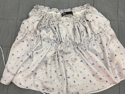 Юбка Zara голубая шелковая